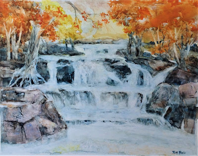 waterfall painting